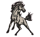 A horse with a tailDescription automatically generated